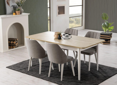 Dining group set dining room dining table set 7-piece dining room white wood