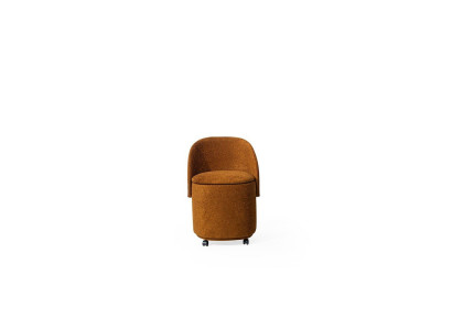 Designer orange upholstered chair stool with storage dining room furniture