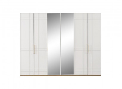 Cabinets Wardrobes Wardrobe White Wood Mirror 6 Doors New