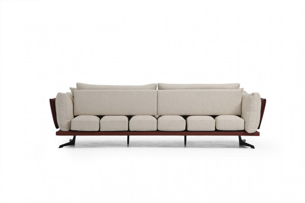 Three-seater sofa, 3-seater, fabric, beige, modern design, living room luxury