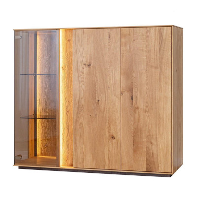 Light brown display cabinet designer dining room sideboard wood cabinets LED cabinet