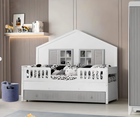 Modern children's bed gray color luxurious design furniture for the little ones