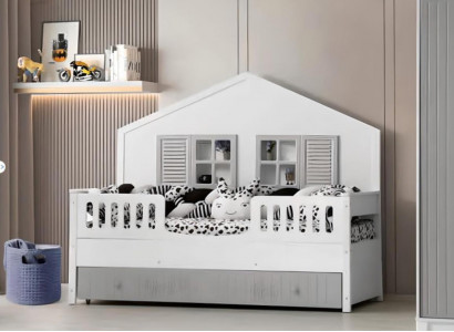 Modern children's bed gray color luxurious design furniture for the little ones