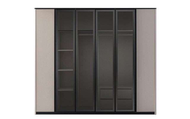Wardrobe Coat Closet Cabinet Modern Wooden Cabinet Gray