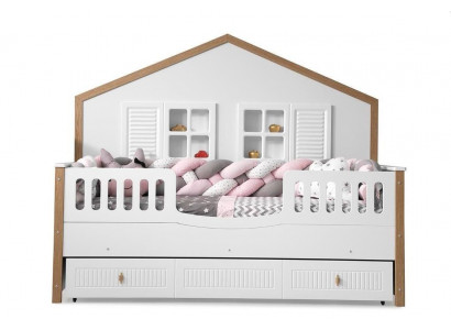 Bed frame children's bed children's room children's room furniture white wood
