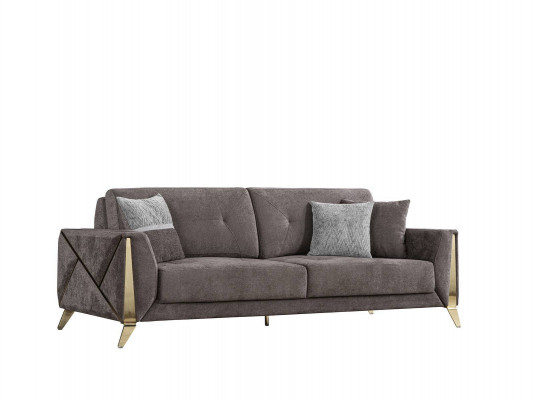 Gray three-seater living room luxury faux leather 3-seater stylish couch