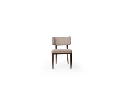 Designer beige fabric chair dining room brown wooden legs designer furniture