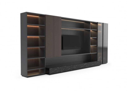 Modern living room wall unit cabinet wall modern brown wood cabinet