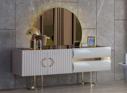 Designer white stainless steel sideboard modern dining room wooden elegant dresser