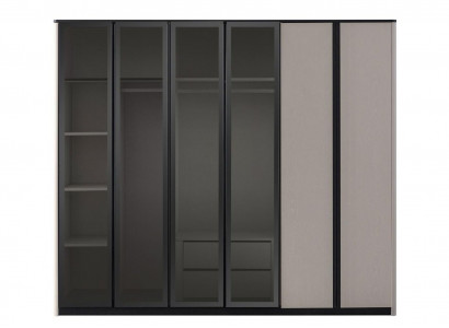 Wooden cabinet, wardrobe, closet, cloakroom cabinet, modern gray