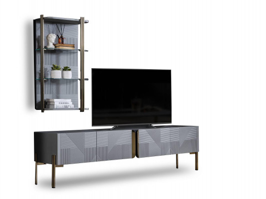 Gray living room designer TV cabinet luxurious wall cabinet living set