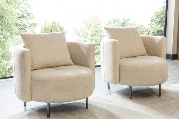 Beige textile armchair designer club chair cocktail chair upholstered furniture