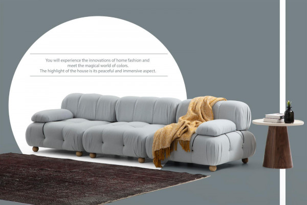 Sofa 3-seater three-seater modern fabric gray sofas design living room new