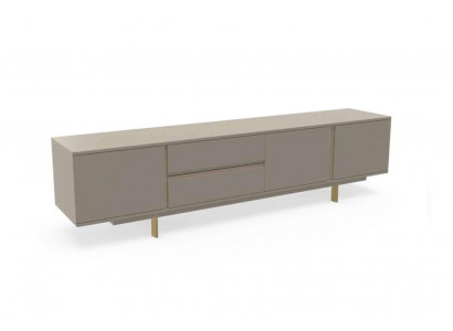 Luxury wall unit TV stand RTV lowboard wood living room beige furniture