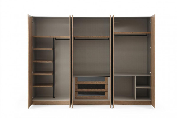 Wardrobe Closet Wood Modern Brown Clothing Bedroom Closets