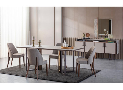 Dining set dining nook dining table chairs wood gray dining room 9-piece sideboard