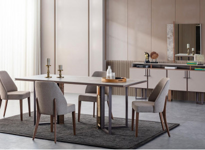 Dining set dining nook dining table chairs wood gray dining room 9-piece sideboard