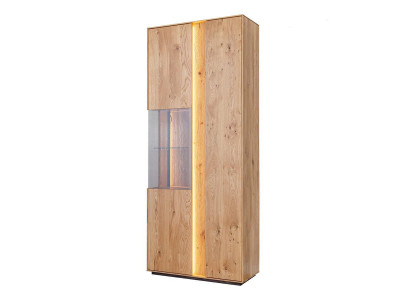 Living room brown wooden display cabinet LED display cabinet wood cabinet glass cabinet new