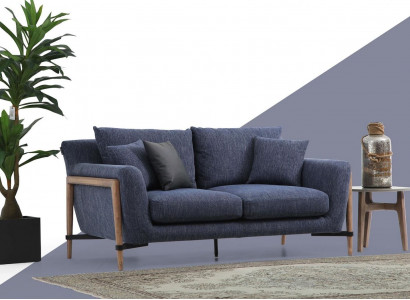Four-seater Sofa 4-Seater Fabric Sofas Modern Design Living Room Blue