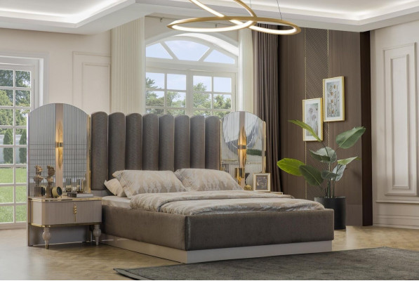 Exclusive bedroom furniture designer double bed modern nightstands