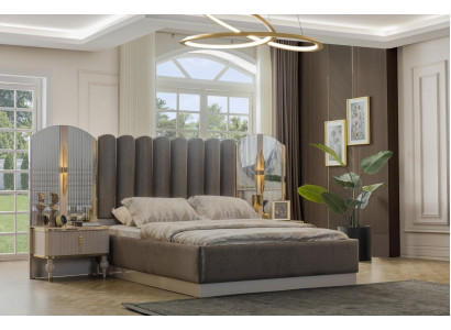 Exclusive bedroom furniture designer double bed modern nightstands