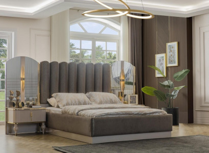 Exclusive bedroom furniture designer double bed modern nightstands