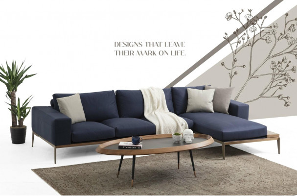 L-shaped sectional sofa living room gray modern fabric sofas seat design