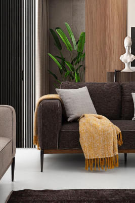 Four-seater sofa 4-seater fabric sofas modern design living room grey