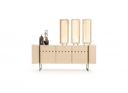 Modern Beige Sideboard Luxurious Sideboard Exclusive x3 Mirrors 4-piece