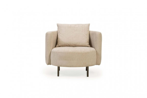 Fabric armchair, armchair, cocktail chair, single-seater, beige designer seat, new