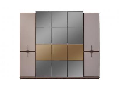 Wardrobe wardrobe design wooden cabinet with mirror gray