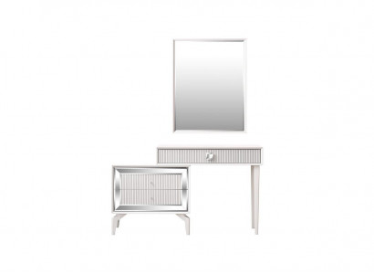 Console table dressing table vanity dresser mirror set 2-piece white