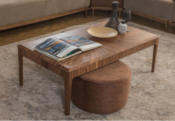 Stylish Coffee Table Brown Rectangular Living Room Wooden Coffee Table