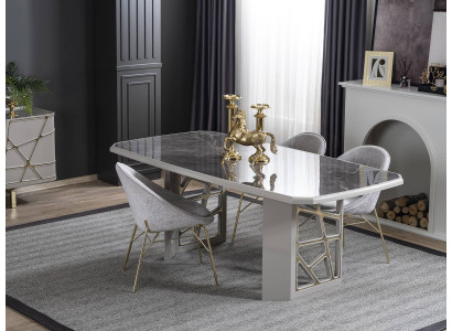 Dining Room Modern Furniture Luxurious Dining Table 4x Chairs Modern Set