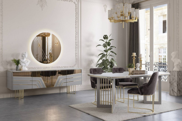 Dining set modern dining room suite dining table 4x chairs sideboard set