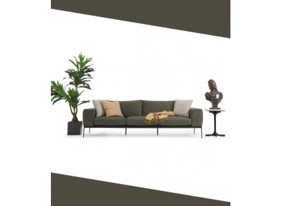Two-seater sofa 2 seater fabric gray modern design living room polyester
