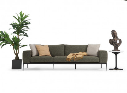 Two-seater sofa 2 seater fabric gray modern design living room polyester