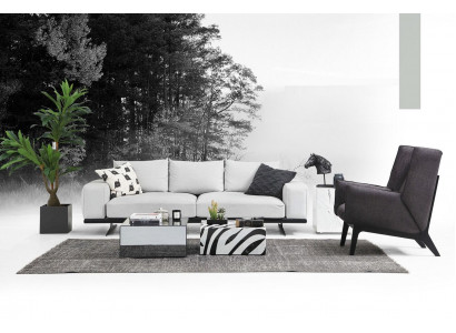 Sofa set sofa 2-seater armchair two-seater gray modern fabric set