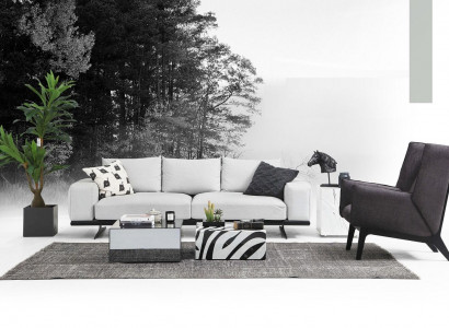 Sofa set sofa 2-seater armchair two-seater gray modern fabric set