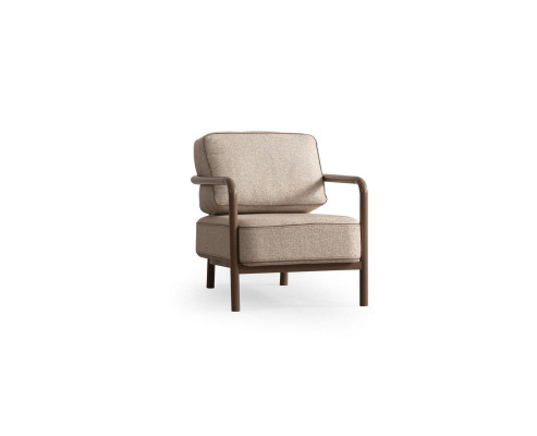 Modern beige single-seater designer living room armchair