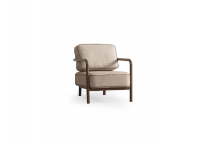 Modern beige single-seater designer living room armchair
