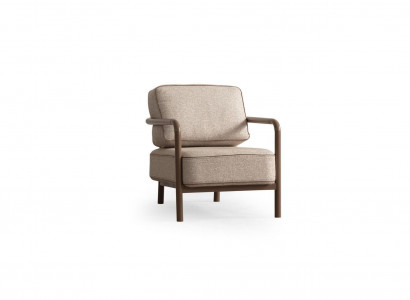 Modern beige single-seater designer living room armchair