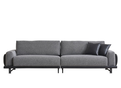 Gray living room three-seater luxury upholstered furniture designer wooden frame