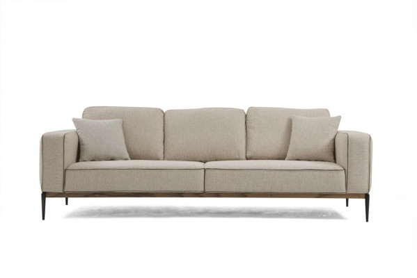 Four-seater sofa, fabric sofas, modern design, living room, beige.