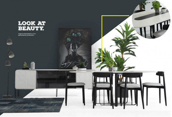 Dining room group dining table chairs table wood set 7 pcs white tables new