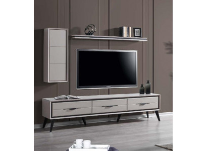 Stylish 3-door TV lowboard modern wall cabinet designer shelf