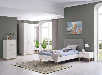 Children's room set children's bed junior bed bed set 4-piece white wood