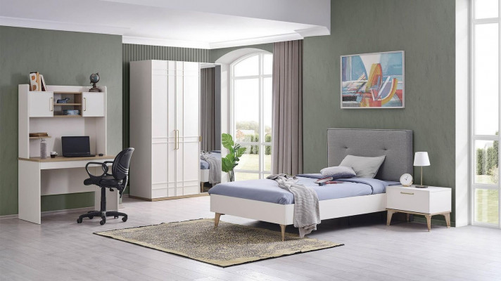 Children's room set children's bed youth bed bed set 4-piece white wood