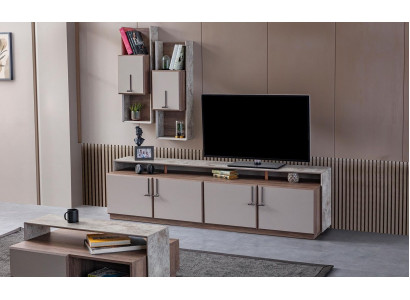 TV stand wall cabinets sideboard RTV lowboard gray living room wood