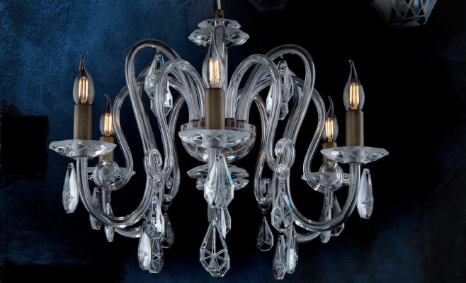 Crystal chandelier hanging light ceiling light Bohemia by Lampe